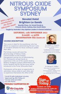 Course flyer for Nitrous Oxide Sydney Mar 2023